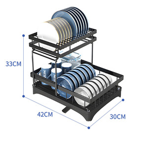 Moderno Escurridor de <span class=keywords><strong>Platos</strong></span> de Metal de Dos Niveles, Organizador de Cocina, Escurridor de <span class=keywords><strong>Platos</strong></span> <span class=keywords><strong>para</strong></span> Fregadero, Estantes Organizadores <span class=keywords><strong>para</strong></span> Cocina - Product Image 6