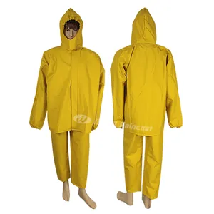 custom strong durable fisherman boat waterproof PVC rubber winter raincoat suit ocean marine fishing rain coat