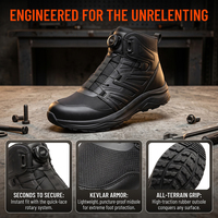 Bottes de travail et d'entraînement pour hommes, personnalisées en usine, mi-montantes, en tissu imperméable, avec cadran rotatif, en fibre d'aramide, résistantes aux perforations et antidérapantes