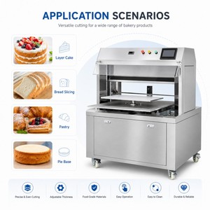Machine de découpe horizontale automatique professionnelle pour pain et gâteaux, avec diviseur de pâtisserie/tarte/couche/gâteau et base de découpe - Product Image 6