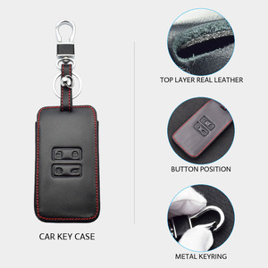 <span class=keywords><strong>Housse</strong></span> de <span class=keywords><strong>protection</strong></span> pour <span class=keywords><strong>clé</strong></span> de <span class=keywords><strong>voiture</strong></span> en cuir automobile pour Renault Koleos Kadjar Samsung QM5 QM6 2016-2018 Porte-clés de <span class=keywords><strong>protection</strong></span> - Product Image 2
