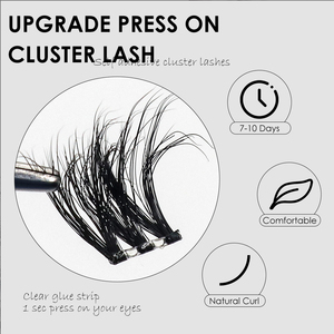 Cils en grappes moelleux autocollants, imperméables, forte tenue, colle pour extensions de cils à presser, bande complète, cils vaporeux, <span class=keywords><strong>effet</strong></span> 3D - Product Image 6