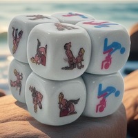 Dés à jouer D6 personnalisés en acrylique/résine avec impression UV pour adultes, motifs multicolores et logo sur mesure, pour jeux de société en couple