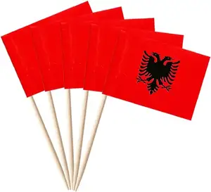 Custom Albania Toothpick Flag Small Mini Cocktail Fruit Cupcakes Toppers Food Stick Flags Decorations