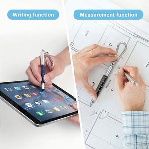 Stylo multifonction portable 6-en-1 en métal avec règle, tournevis et porte-clés pour le travail en extérieur et l'usage quotidien (vente en gros) - Product Image 3