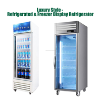 Réfrigérateur commercial vertical à porte vitrée 1/2/3 portes pour boissons, bière, cola, etc.