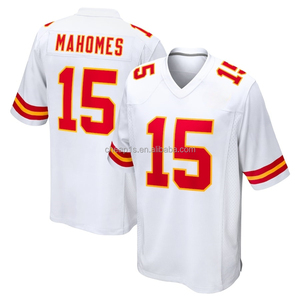 Vente en gros de maillots de football américain cousus pour hommes, Kansas City Chief, rouge # 15 <span class=keywords><strong>Patrick</strong></span> Mahomes # Uniforme de football 87 Travis Kelce - Product Image 4