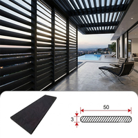 Weather Resistant WPC Louver Slat Wood Plastic Composite Anti Fade Outdoor Sun Shutter Blade for Patio Pergola Terrace Facade