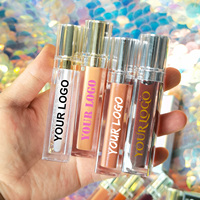 Base de gloss liquide minéral brillant avec logo personnalisé, emballage en boîte cartonnée, hydratant, marque privée