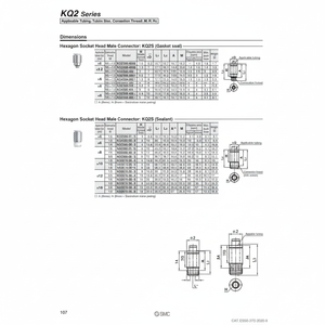 SMC Pneumatics Raccord à une touche KQ2S08-02NS pièces pneumatiques - Product Image 1