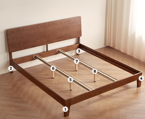 Amerikaans Retro Massief Houten <span class=keywords><strong>Bed</strong></span> Eigentijds Ontwerp Voor Thuis Slaapkamer Tweepersoonsbed Bruiloft Landelijke Stijl Grote Kleine Slaapkamers - Product Image 3