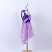 Robe de danse latine violet clair foncé, tulle doux, tenue de danse pour fille, costume de danse lyrique pour adulte, performance scénique