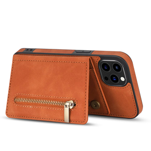 Étui portefeuille zippé professionnel en cuir PU avec porte-cartes pour <span class=keywords><strong>iPhone</strong></span> <span class=keywords><strong>11</strong></span>, 12, 13 et 13 Pro – Housse de protection type sac à main - Product Image 3