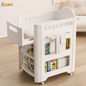 <span class=keywords><strong>Table</strong></span> <span class=keywords><strong>à</strong></span> <span class=keywords><strong>langer</strong></span> multifonctionnelle avec <span class=keywords><strong>coussin</strong></span> d'air 4D et chariot <span class=keywords><strong>de</strong></span> rangement pour les soins des nourrissons - Product Image 1