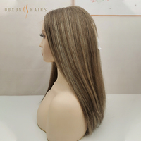 Perruque Juive Balayage Personnalisé, Dessus en Dentelle, Cheveux Humains Européens Vierge, pour Alopécie, avec Silicone