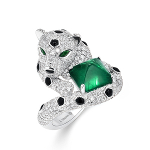 Mushan Sieraden Fabriek 925 Zilveren Ringen Hoge Carbon Diamant Smaragd Luipaard Vorm Trouwbanden Luxe Designer Sieraden Ring - Product Image 4