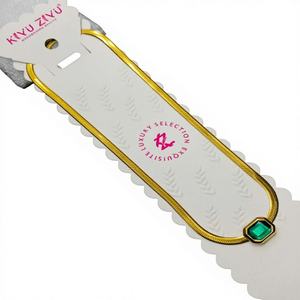 Collar de Acero Inoxidable Personalizado para Mujer y Niña, con Cadena Impermeable, Engaste de Bisel, Chapado en Oro, Joyería de Moda para Aniversario - Product Image 1