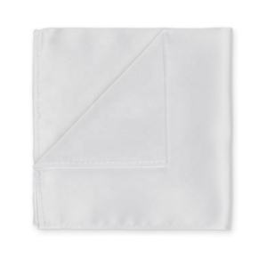 Prix ​​coût, vente follement avantageuse, pochettes de costume en satin uni teint, couleur unie, blanc, mouchoir de poche - Product Image 3