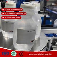 Machine d'étiquetage automatique de fluides IV LVP, norme GMP, pour flacons parentéraux en verre et en PP de grand volume
