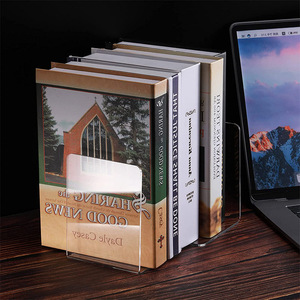 Hiện Đại Rõ Ràng <span class=keywords><strong>Acrylic</strong></span> Pha Lê Máy Tính Để Bàn Bookends Tùy Chỉnh Bán Buôn Cho Thư Viện Và Nhà Văn Phòng Tủ Sách - Product Image 2