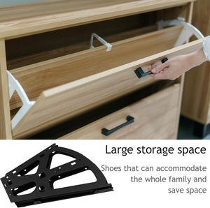 YOYOW iron Multi-layer <b>Shoe</b> <b>Rack</b> Bracket Side Opening Easy Installation Silver Color - Product Image 5