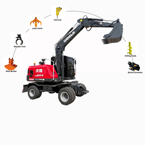 Ventas de fábrica WORLD Brand EPA Excavadora de ruedas pequeña de 6 toneladas con martillo opcional - Product Image 5