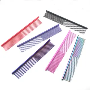 pet dog aluminium alloy comb for hair grooming