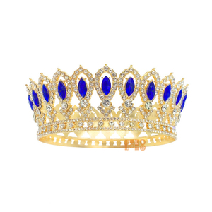 2025 nouveau Baroque rond mariage couronne mariée Pageant strass cristal diadèmes couronne moulage coiffes pour reines et roi - Product Image 4