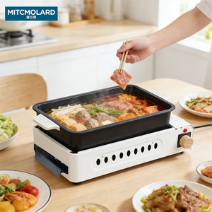 3 in 1 Multifunctional Electric Cooking Pot 1500W <b>Smokeless</b> <b>BBQ</b> Grill Hot Pot Pan with Non Stick Plates for Home Party - Product Image 4