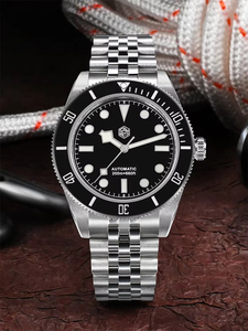 Reloj de Buceo <span class=keywords><strong>San</strong></span> <span class=keywords><strong>Martin</strong></span> SN0128G de 40 mm, NH35 Automático Mecánico, Esfera de Esmalte, Reloj Clásico para Hombre, Resistente al Agua 200 m, Reloj de Pulsera de Zafiro - Product Image 4