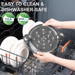 Trituradora de carne de pollo, herramienta de trituración de pechuga de pollo, trituradora de carne de cocina giratoria, Máquina trituradora con cubierta transparente - Product Image 6