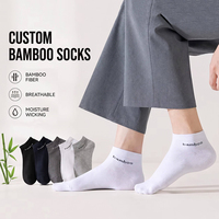 Chaussettes courtes en bambou personnalisées, écologiques, respirantes, anti-humidité, séchage rapide, style décontracté, OEM ODM, vente en gros