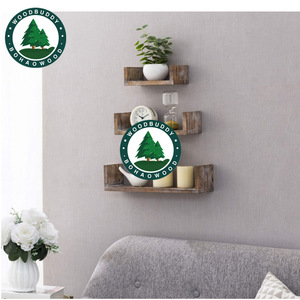 Woodbuddy Solid Wood Wall <b>Shelf</b> U Shape <b>Pine</b> Wood Living Room Plant Display Rack Customizable Size Wall Mounted Type - Product Image 3