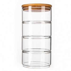 Glass Crisper with Bamboo Lid Round 0-1L <b>Microwave</b> Oven Heating Home <b>Lunch</b> <b>Box</b> Network Red Sealed for Newborns - Product Image 6