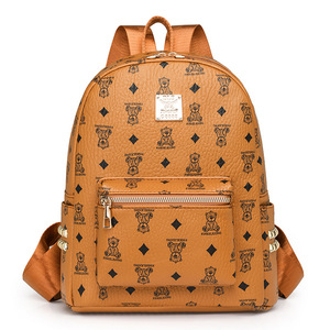 Custom Logo Design Large Capacity PU Leather Waterproof <b>Ladies</b> Luxury Men Women's Casual <b>Backpacks</b> - Product Image 4