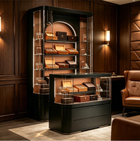 Vitrine à cigares sur mesure avec tiroirs de rangement, directement de l'usine, présentoir à tabac de luxe OEM pour clubs et hôtels