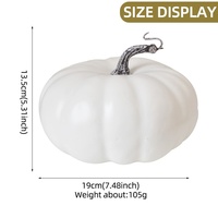 Promotion : Citrouille Artificielle Blanche Mate en Mousse avec Tige Courbe Style Vintage – Décoration de Table pour Thanksgiving, Halloween et Ferme Rustique