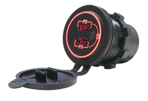 12V 24V 60W Fast Charging Power Outlet Dual Port USB-C PD 30W USB Car Charger <b>Socket</b> for Bus Boat Marine - Product Image 2