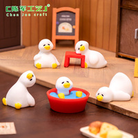 Micro-paysage créatif Weij, Canard fatigué, Petite poupée blanche, Accessoires de décoration DIY pour maison de poupée, Mini décorations de bureau