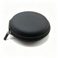 Étui rigide personnalisé en EVA, petit format, rond, pour pièces de monnaie, pochette de voyage, câble USB, écouteurs, sac de rangement avec poignée