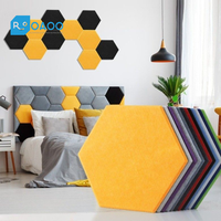 Panneaux muraux acoustiques hexagonaux autocollants en PET, décoration moderne et colorée, insonorisants
