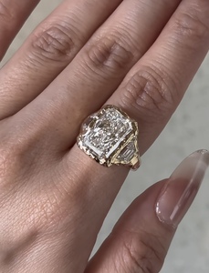 Joyería Fina Personalizada, Anillo Sólido Real de Oro de 9k, 10k, 14k, 18k, Oro Blanco, Amarillo y Rosa, Diamante/Gema de Laboratorio, Fabricación en Fábrica - Product Image 3