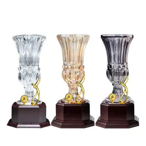 Alta qualidade excelente grande Crystal Glass Trophy Award grande buraco em um esporte golf lembrança troféu