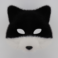 Mascarade créative Animal demi-visage EVA Cosplay masque réaliste fourrure de renard pour hommes et femmes fête Halloween masque facial