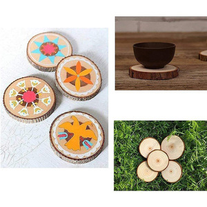 Chispas de madera redondas, anillos de árbol naturales de 8 cm, suministros artesanales hechos a mano para decoraciones navideñas y proyectos de bricolaje - Product Image 5
