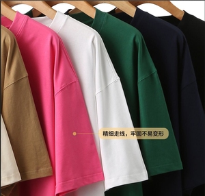 Camisetas Cortas Personalizadas con Logotipo para <span class=keywords><strong>Mujer</strong></span>, Camisetas de Manga Corta con Hombros Caídos, Cuello Redondo, Tops Cortos Casuales de Verano, Camisetas Básicas de Color Sólido - Product Image 4