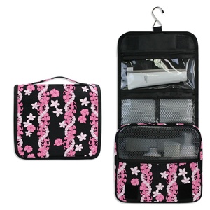 Top Ranking Hawaiian Pink Puakenikeni Lei Durable Hanging Toiletries Organizer Cosmetic <b>Makeup</b> <b>Storage</b> Toiletry Bags <b>for</b> Travel - Product Image 1