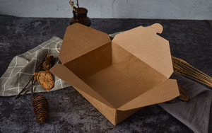 Boîte à emporter en papier kraft brun écologique imprimée en offset pour l'emballage d'huile d'olive et de lait de charcuterie Avantage UV - Product Image 3