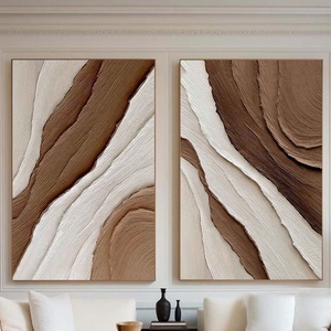 Pintura al Óleo Texturizada 3D en Tono Beige Curry, Arte Moderno Abstracto Contemporáneo, Soluciones de Decoración de Pared, Arte Texturizado 3D para Decoración de Paredes - Product Image 6