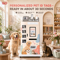 Distributeur automatique intelligent de cartes d'identification pour animaux de compagnie avec gravure laser, SDK intégré, écran tactile et gestion cloud pour une personnalisation optimale
